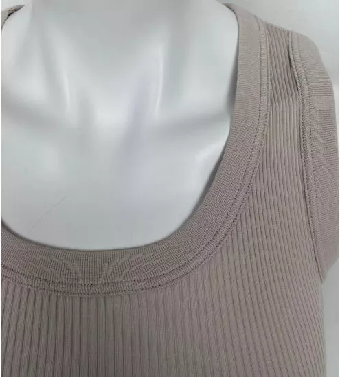 Top débardeur uni côtelé Ficelle Beige