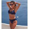 Culotte haute drapée Venezia Bleu Marine