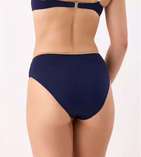 Culotte haute drapée Venezia Bleu Marine