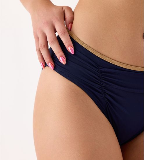Culotte haute drapée Venezia Bleu Marine