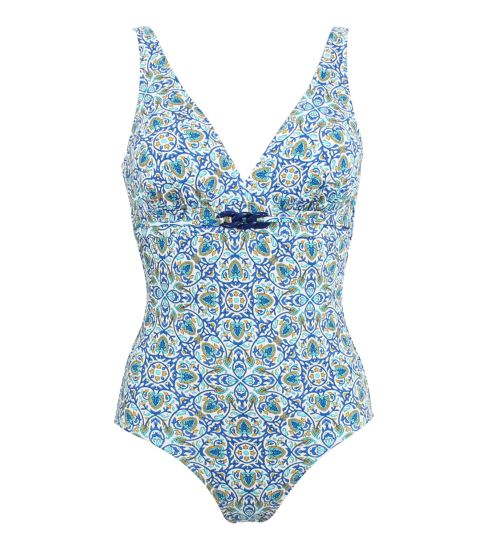 Maillot de bain une pièce coupé sous poitrine Oia Bleu Turquoise