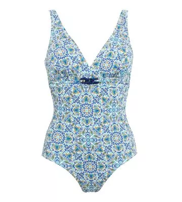 Maillot de bain une pièce coupé sous poitrine Oia Bleu Turquoise