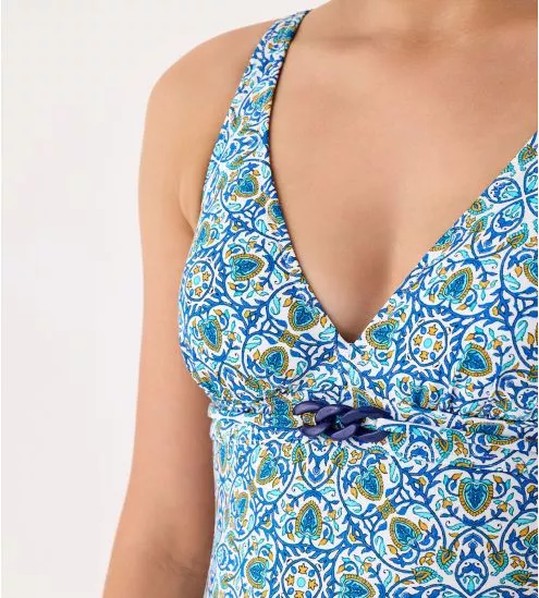 Maillot de bain une pièce coupé sous poitrine Oia Bleu Turquoise