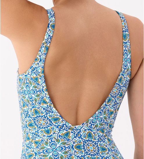 Maillot de bain une pièce coupé sous poitrine Oia Bleu Turquoise