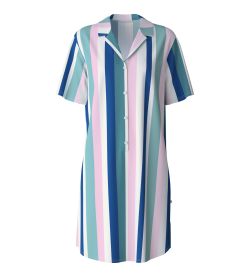 Chemise de nuit à rayures multicolore manches courtes