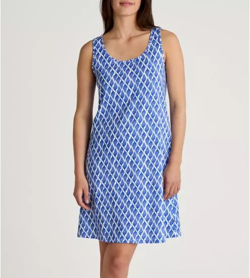 Chemise de nuit sans manches bleue Shell Nights