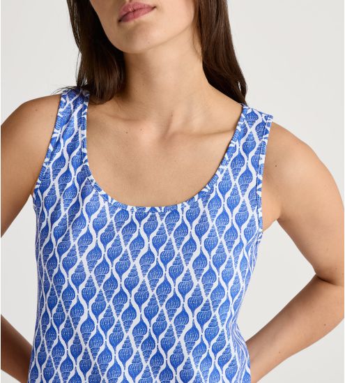 Chemise de nuit sans manches bleue Shell Nights
