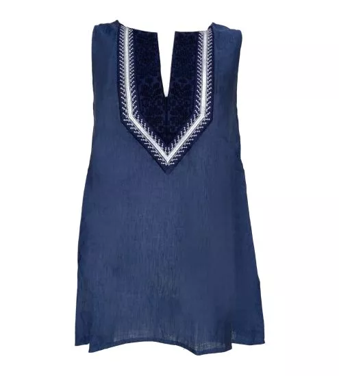 Top in linen sleeveless...
