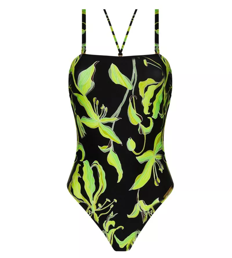 Maillot de bain une pièce bandeau Fleurs de Nuit Nuit Luciole