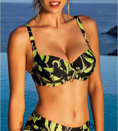 Haut de maillot de bain corbeille bonnets profonds Fleurs de Nuit Nuit Luciole