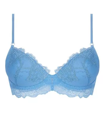 Soutien gorge push up bleu Azur Sublime en dentelle