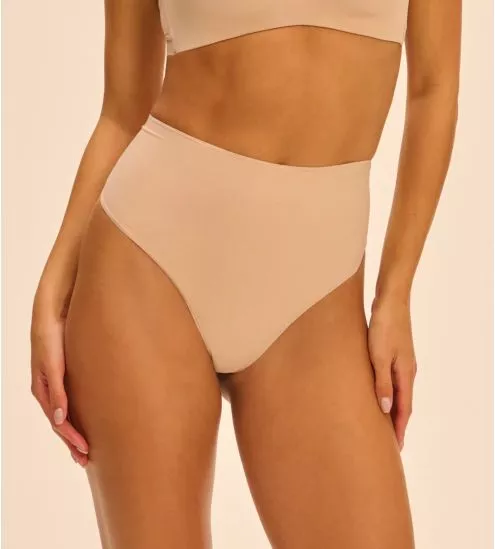 String High Waist Beige...