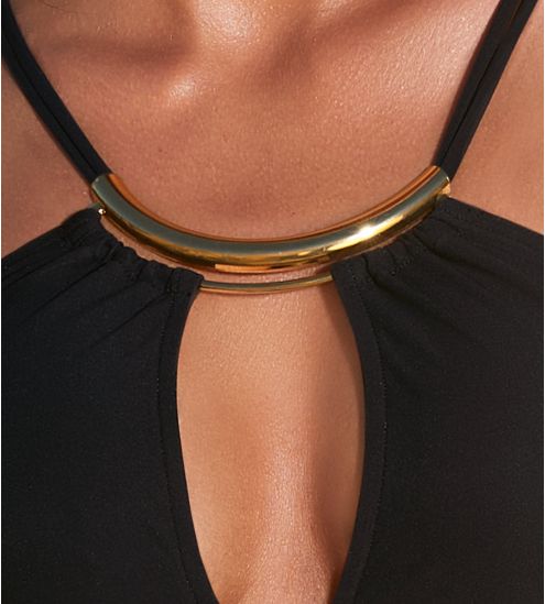 Haut de maillot de bain triangle Pure Élégance Noir