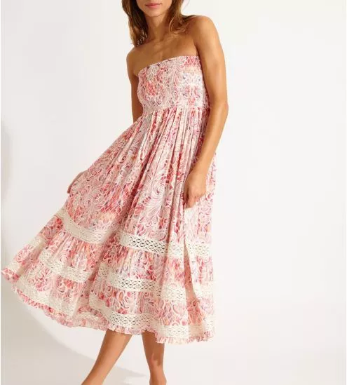 Robe/jupe à fleurs Ethel Flowervibe avec crochet rose