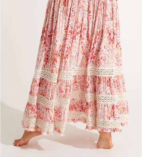 Robe/jupe à fleurs Ethel Flowervibe avec crochet rose