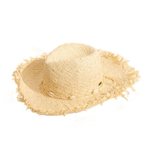 Chapeau capeline en paille Resedo Hesperia Écru