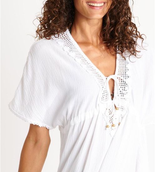 Robe blanche Avelle Seatime détails en crochet