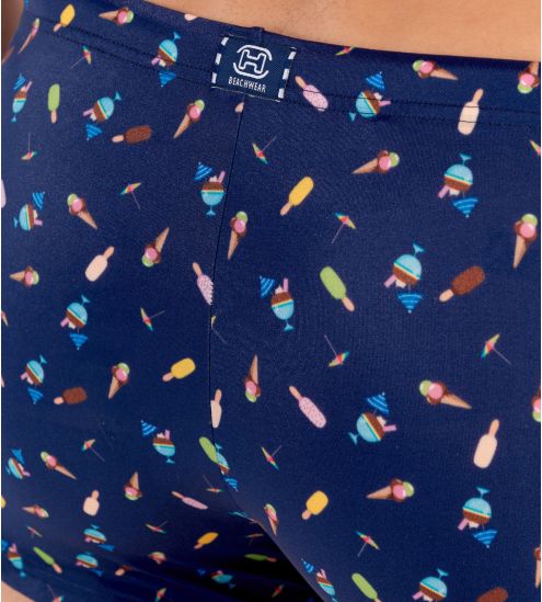 Boxer de bain imprimé glaces Summer Bleu Marine