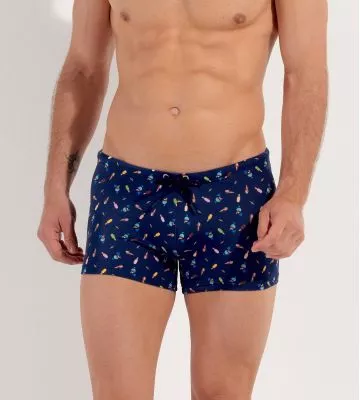 Boxer de bain imprimé glaces Summer Bleu Marine