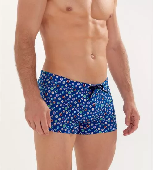 Boxer de bain imprimé billes Socoa Bleu