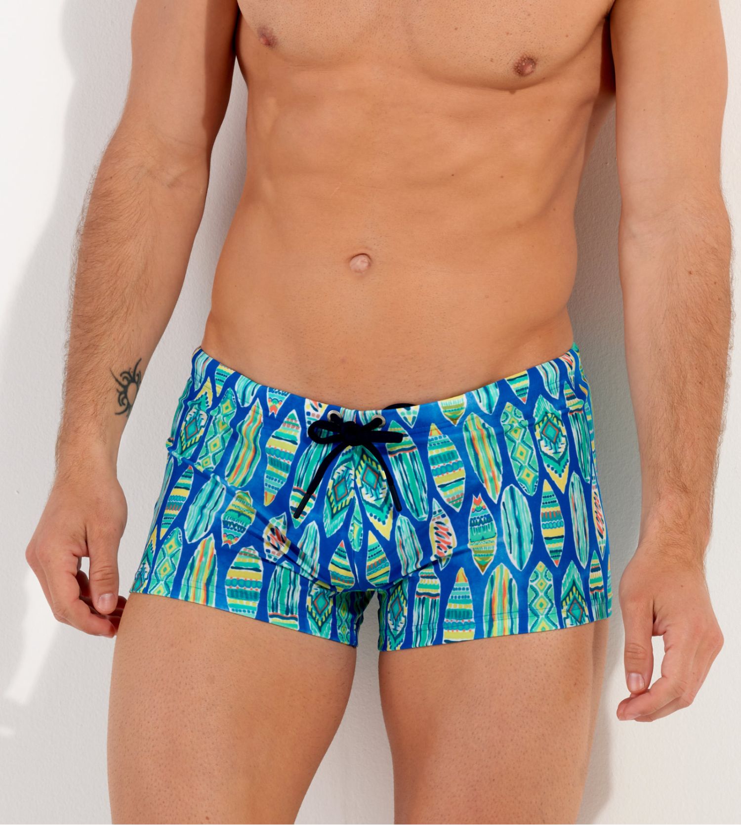 Boxer de bain imprimé surf Marbella Bleu