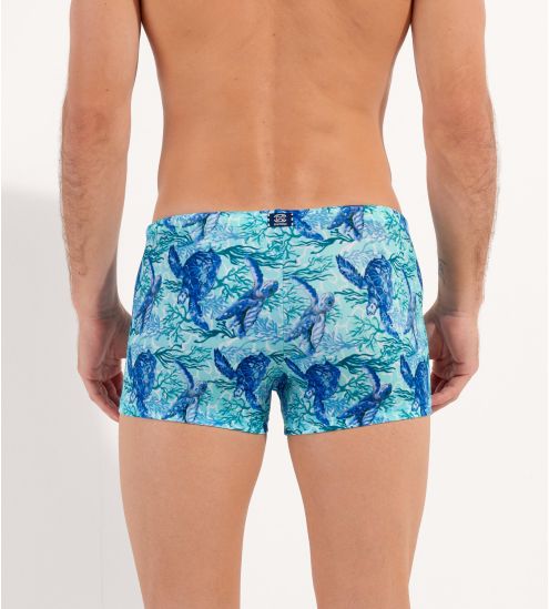 Boxer de bain imprimé tortues Tartane Bleu