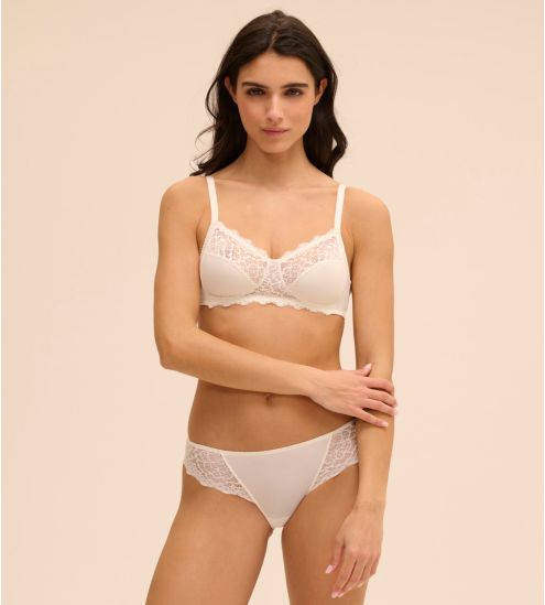Soutien gorge sans armatures Blanc Caresse Naturel