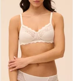 Soutien gorge sans armatures Blanc Caresse Naturel
