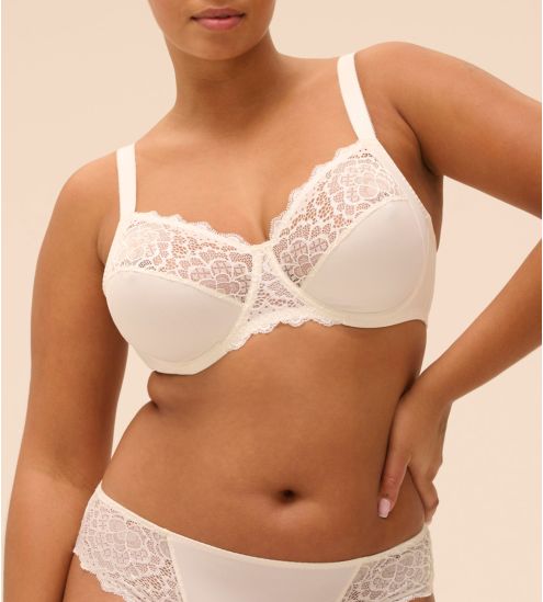 Soutien gorge blanc pour bonnets profonds Caresse