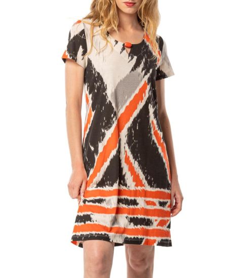 Robe courtes femme Noir/Ocre