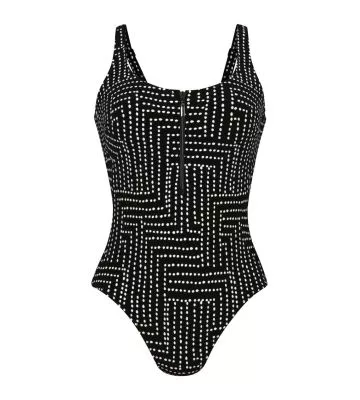 Maillot de bain une pièce a fermeture éclair Noir