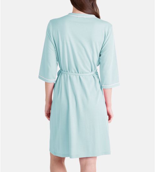 Robe de chambre croisée pour femme K72 Turquoise