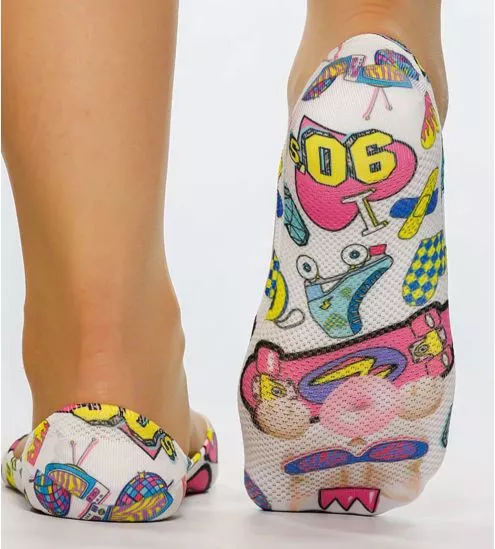 Frauensocken Liner Skating Cat
