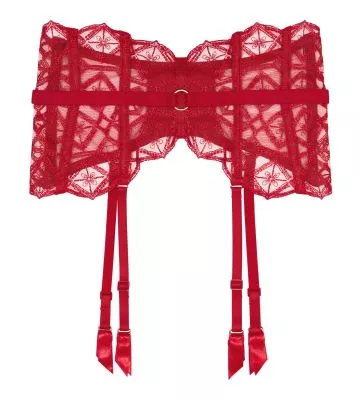 Galbe taille rouge en tulle brodé Sens of Illusion