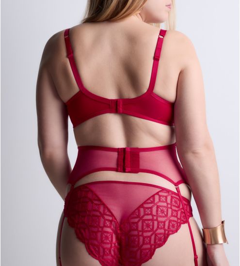 Galbe taille rouge en tulle brodé Sens of Illusion