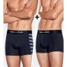 Lot de 2 boxers rayé et uni Bleu Marine