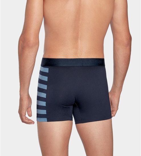 Lot de 2 boxers rayé et uni Bleu Marine