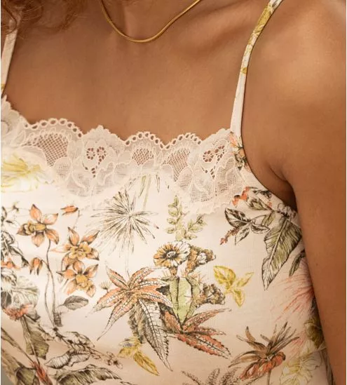 Caraco fleuri avec dentelle femme Évasion Tropic Matin Tropic