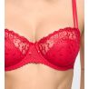 Soutien gorge corbeille demi-mousse rouge avec broderie Jane True Red