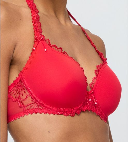 Soutien gorge rouge à coques forme coeur Jane True Red