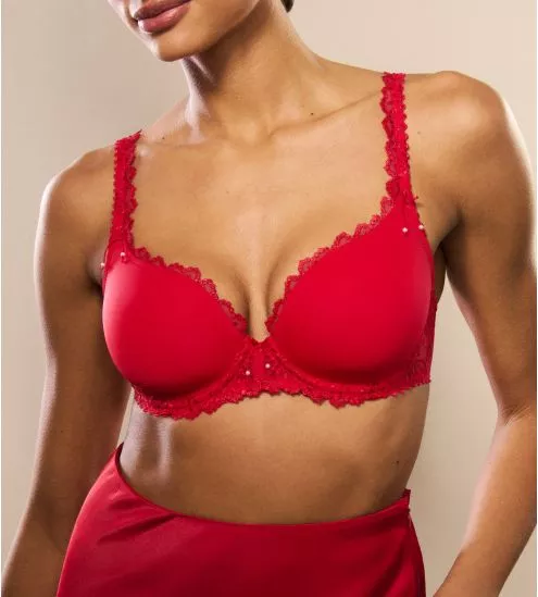 Soutien gorge rouge à coques forme coeur Jane True Red