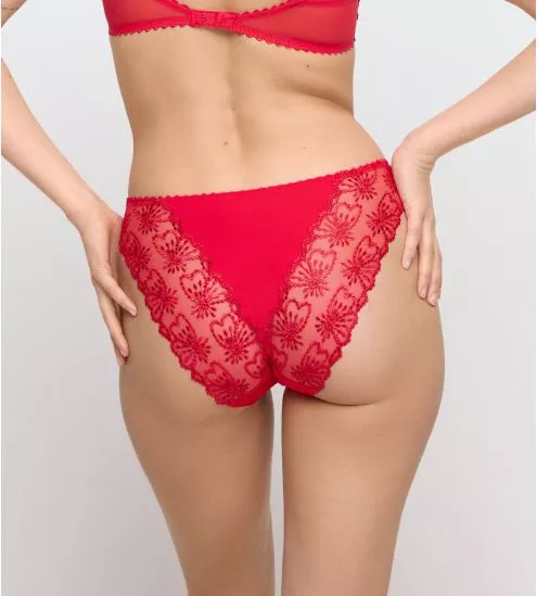 Slip rouge sexy brodé Jane True Red