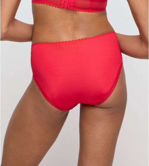 Culotte haute rouge brodée Jane True Red