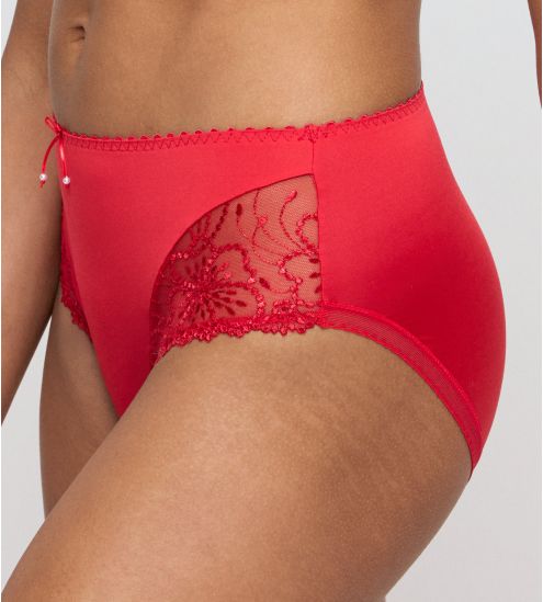 Culotte haute rouge brodée Jane True Red