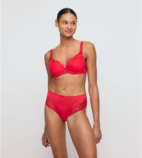 Culotte haute rouge brodée Jane True Red
