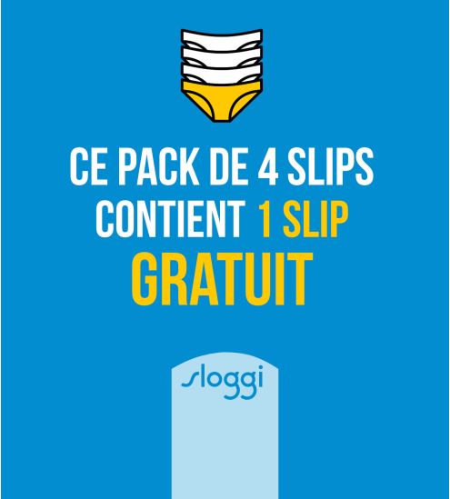 Lot de 4 Sloggi Basic+ Midi Beige/Noir/Bleu/Violet