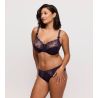 Soutien gorge brodé grande taille violet (bonnets F, G, H) PrimaDonna Deauville Amethyst Gem