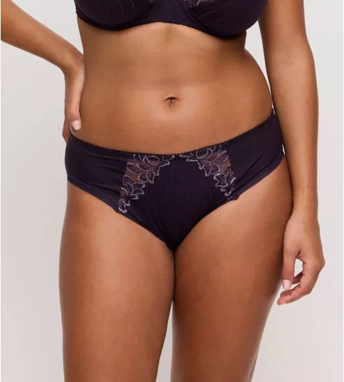 Slip brésilien brodé violet Deauville Amethyst Gem