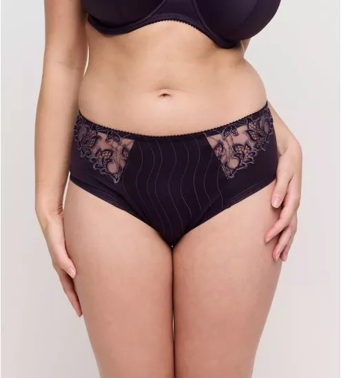 Culotte taille haute violette avec broderie Deauville Amethyst Gem