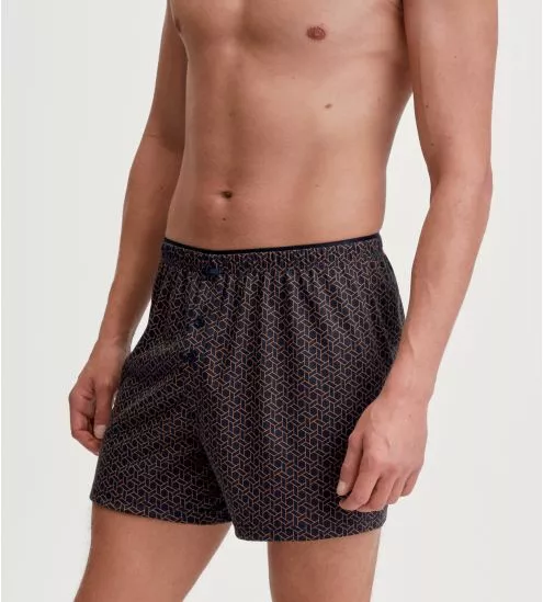 Caleçon flottant boutonné avec taille élastique Cotton Choice Dark Sapphire